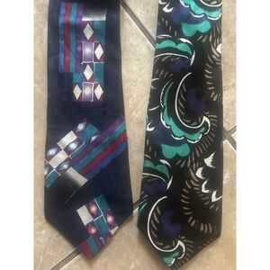 Louis Feraud & Cezani Silk Tie Graphic Bundle Of 2